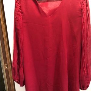 SHEIN red long sleeve dress